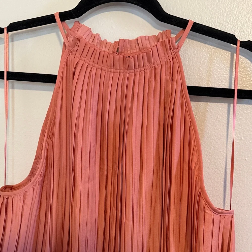 NWT Banana Republic Pleated Halter Mini Dress - Rust - Picture 5 of 7